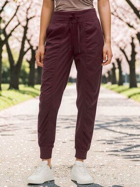 Lululemon Dance Studio Joggers Full Length Red Merlot size 4 NWT